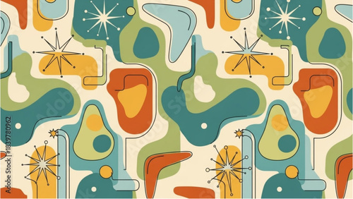 Mid-Century Modern  Pattern, an Auto Cad Inspired Abstract Seamless Design