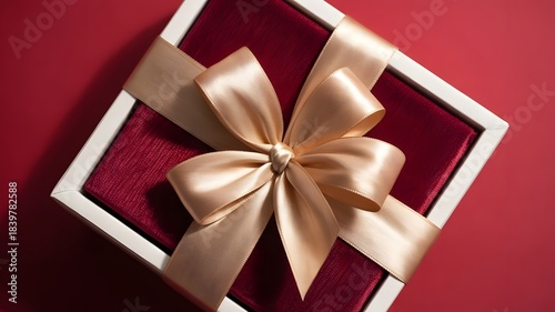Decorative White Gift Package with Ribbon