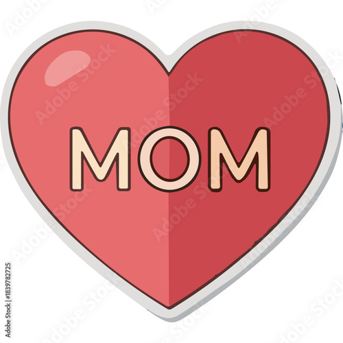 Generous Pink Heart With The Word Mom In The Center A Symbol Of Love And Appreciation For Mothers On Mothers Day A Warm And Affectionate Design