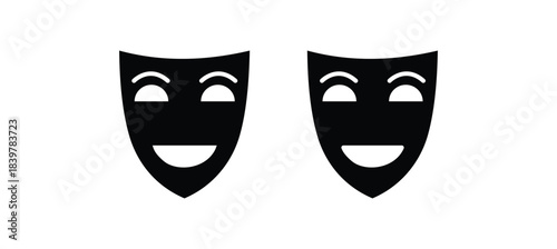 mask silhouette hidden person face. Simple design incognito party masque shape template illustration.