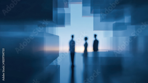 Technology cyberspace information datum abstract silhouette futuristic network data digital mood flows through technology and cyberspace where information and datum converge around abstract