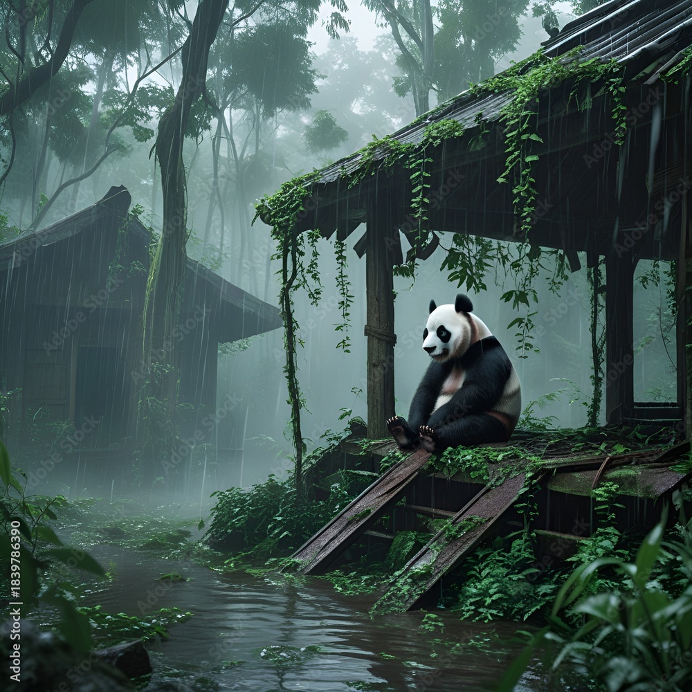 Obraz premium panda in the bamboo forest