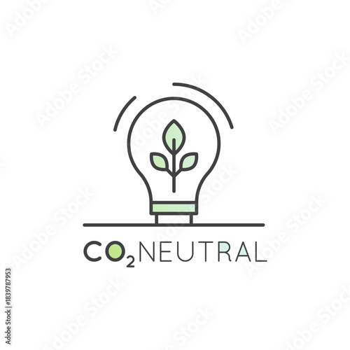 CO2 emissions capture vector icon, factory, logistics, light bulb, electric, carbon neutral concepts, renewable energy, emission reduction, climate change, eco-friendly industry, cloud, green, eco