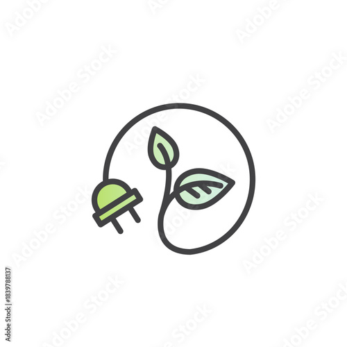 CO2 emissions capture vector icon, factory, logistics, trucks, carbon neutral electric, renewable energy, emission reduction, climate change, eco-friendly industry, socket, green, eco