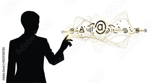 business woman writing on whiteboard