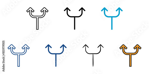 Split up icon set multiple style vector collection. Editable Stroke 
