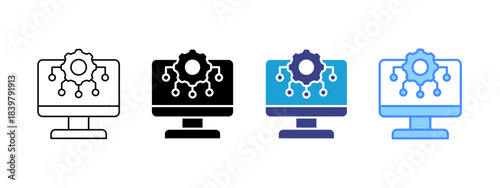 Electronic icon set multiple style collection