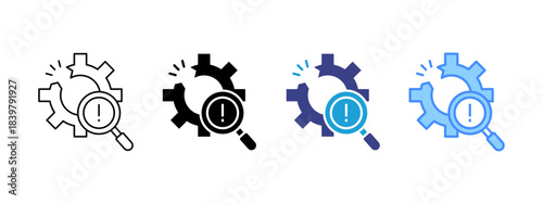 Disruption icon set multiple style collection