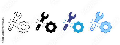 Breakdown icon set multiple style collection