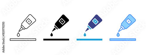 Adhesives icon set multiple style collection