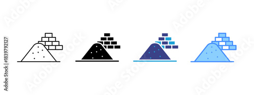 Raw Materials icon set multiple style collection