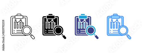 Analyze icon set multiple style collection