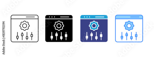 Tuning icon set multiple style collection