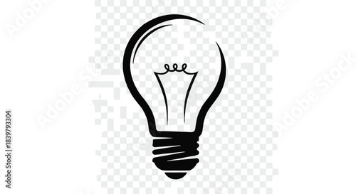Simple black outline of a light bulb symbolizing a bright idea or innovation.