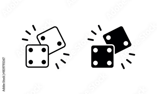 Minimalist Dice Throw Illustrations for Gaming Templates, Math Education, and UI Design