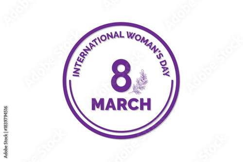 International womans day 8 march purple logo isolated on
