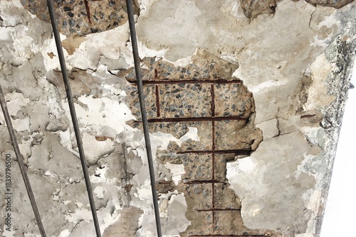 Building concrete ceiling collapse and broken