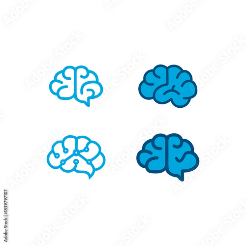 Brain logo design. Simple brain logo template.