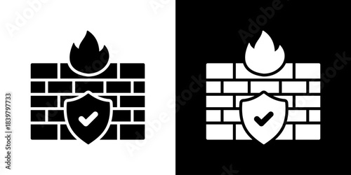Firewall Icon Vector Illustration. Flat Style Design Created For Creative Flexibility In Light And Dark Versions. 