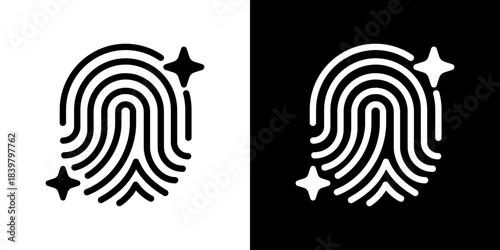 Fingerprint Icon Vector Illustration. Flat Style Design Created For Creative Flexibility In Light And Dark Versions. 