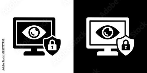Security Monitoring Icon Vector Illustration. Flat Style Design Created For Creative Flexibility In Light And Dark Versions. 