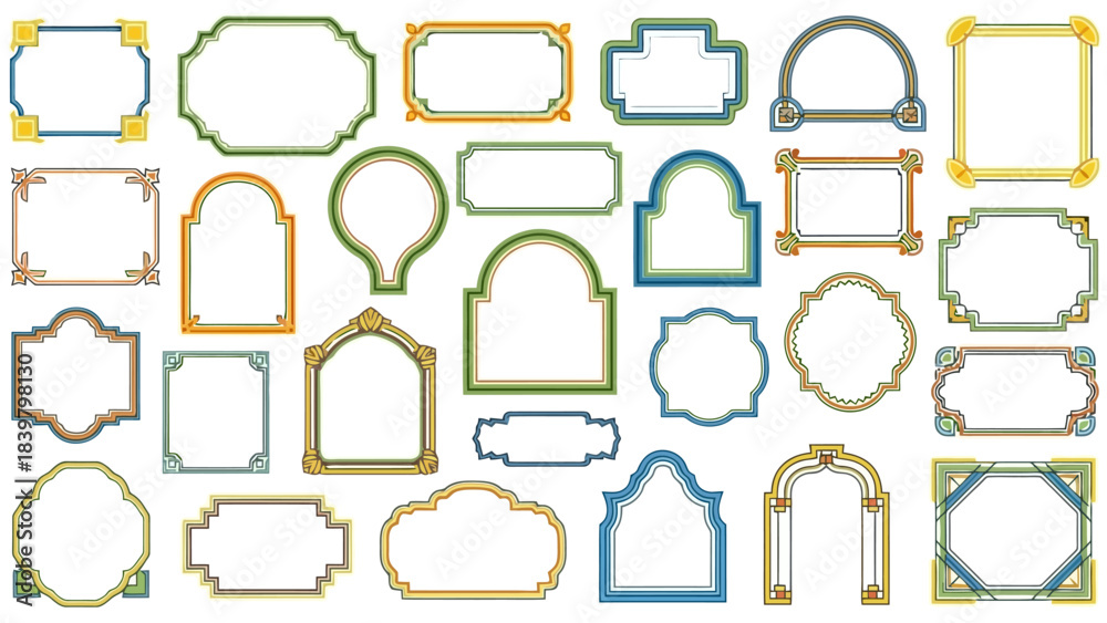 Obraz premium Collection of Decorative Ornate Frames and Borders for Design Projects