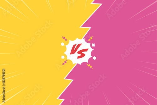 対決シーンに使えるVSの背景イラスト、ピンク