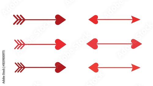 Collection of Valentine's Day Arrows with Heart-Shaped Tips and Fletching