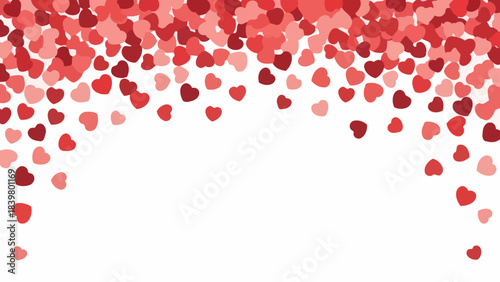Falling Red Hearts Pattern Background for Valentine's Day and Love Celebration