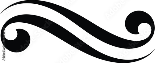 Black abstract swirl ornament on white background vector