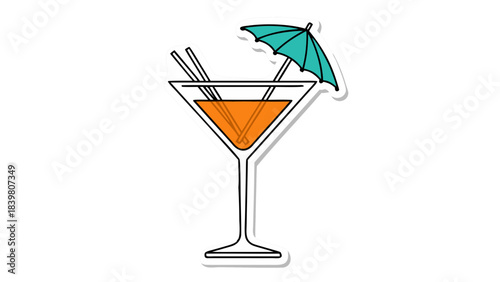 cocktail glass with cocktail