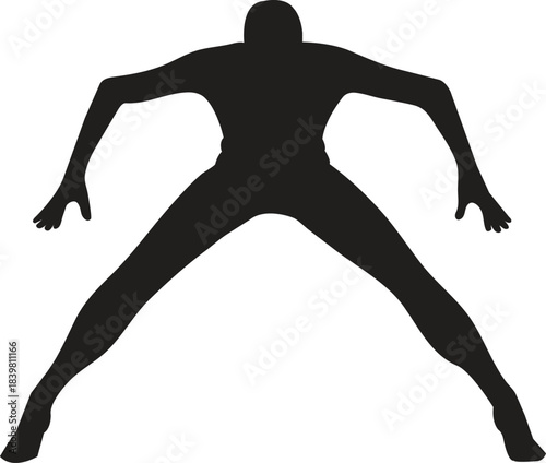 Athletic human figure in dynamic pose silhouette