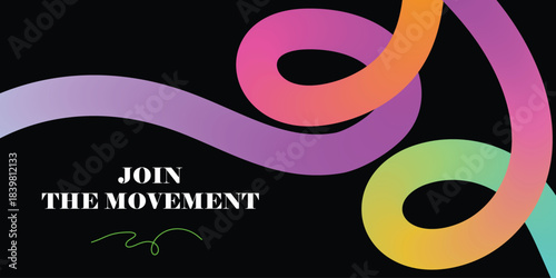 Abstract colorful shapes with social justice call to action vector illustration