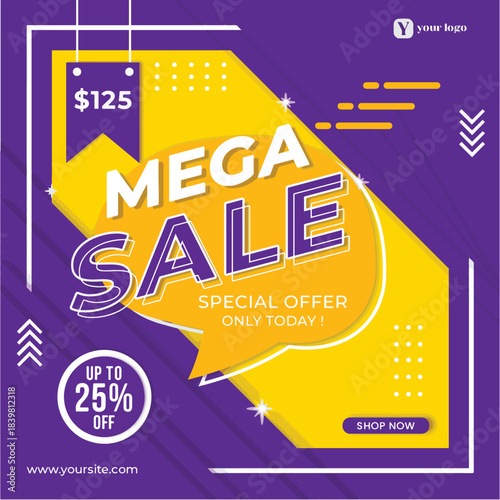 big sale and flash sale mage sale vector banner