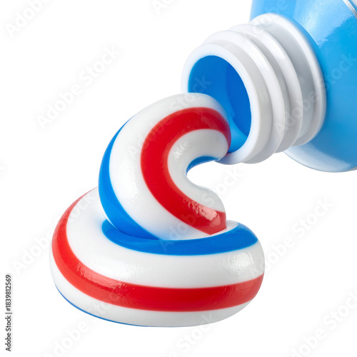 Fresh Start: A close-up view of toothpaste being squeezed, a symbol of morning rituals and oral hygiene routine. 