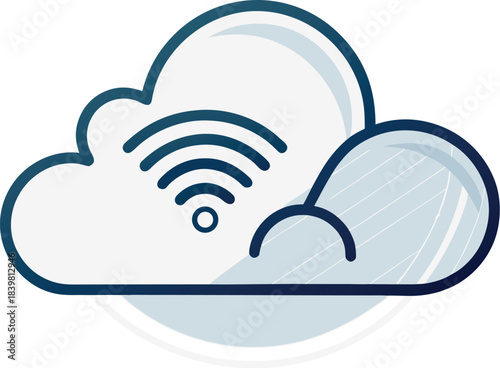 Cloud computing wifi icon