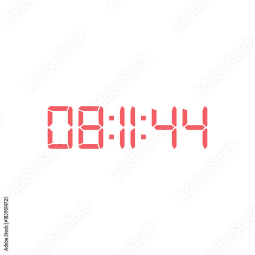 LED digital clock number for counter or calculator mockup design
