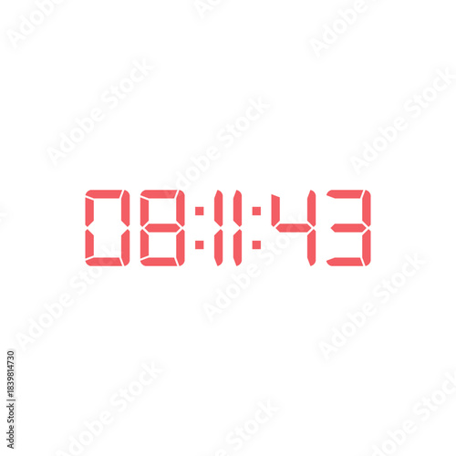 LED digital clock number for counter or calculator mockup design