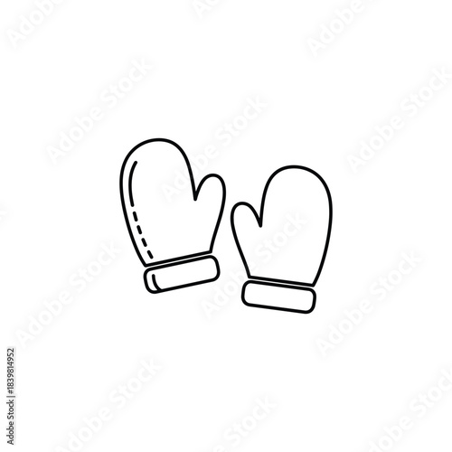 set icon of outline chrismast vector.