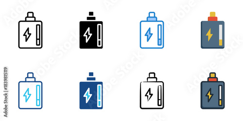 Electronic cigarette icon set multiple style vector collection. Editable Stroke 
