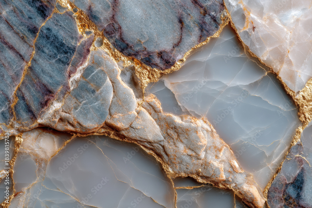 Obraz premium Elegant marble surface with soft grey veins and subtle reflections for luxury interiors