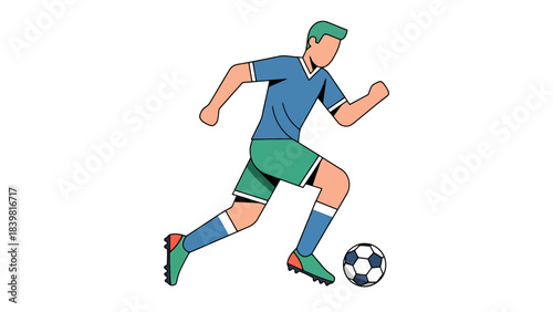 Dynamic Athlete Dribbling Ball