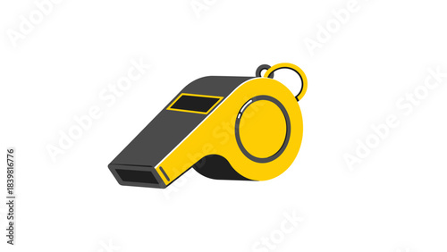 Sports Referee Whistle Isolated Object Symbol of Authority and Game Control