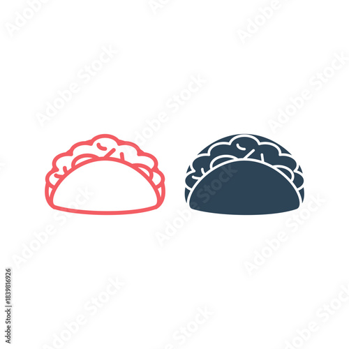 Taco icons set food logo template