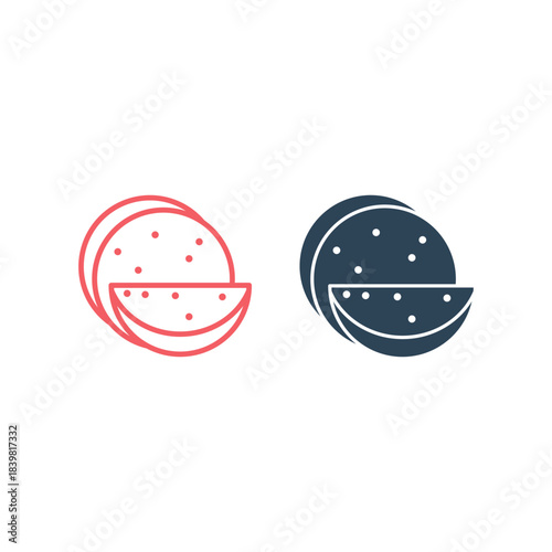 Tortilla icons set food logo template
