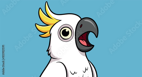 White cockatoo head portrait with transparent background