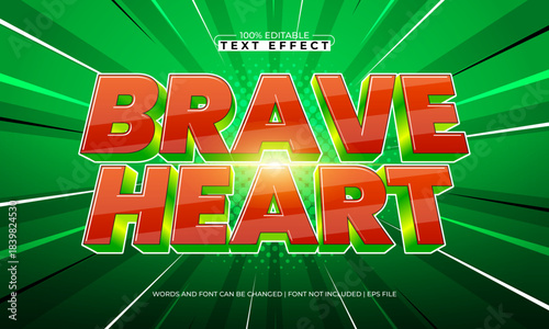 brave heart editable text effect