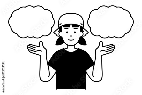 2つの選択肢を提案する居酒屋の女性店員