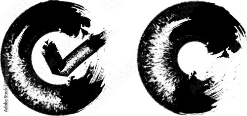 Grunge vector circle texture background art design set. Grunge abstract hand drawn circle and background