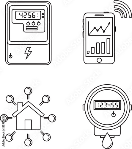 Smart Home Energy Monitoring System Illustration